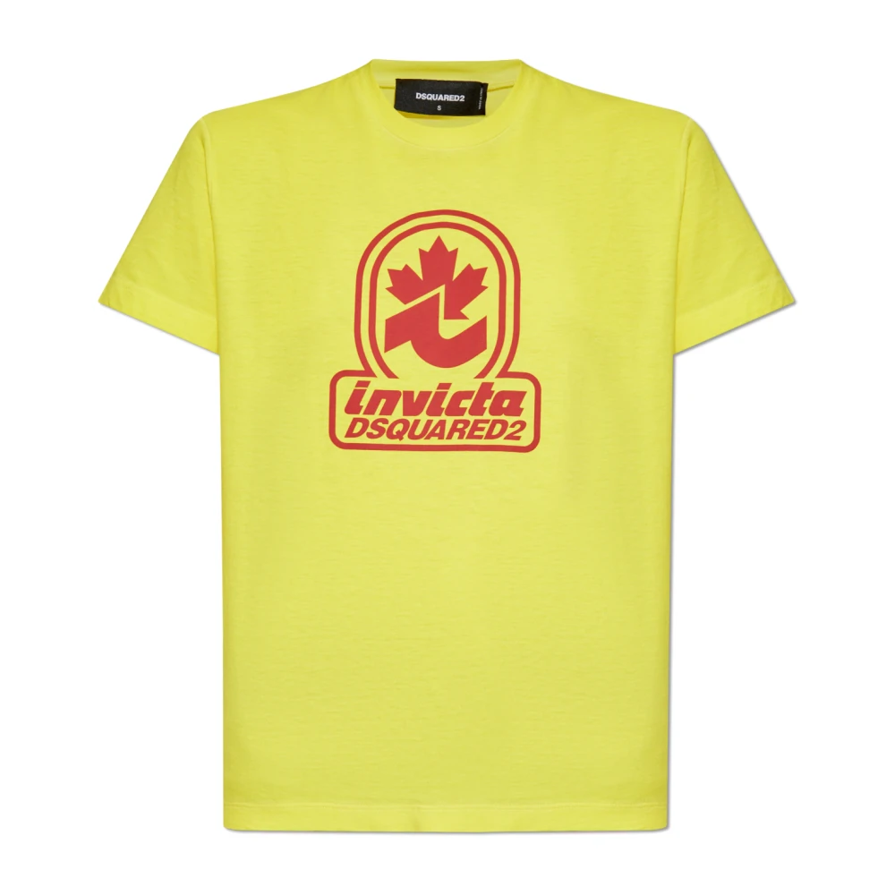 Dsquared2 Bedrukt T-shirt Yellow Dames
