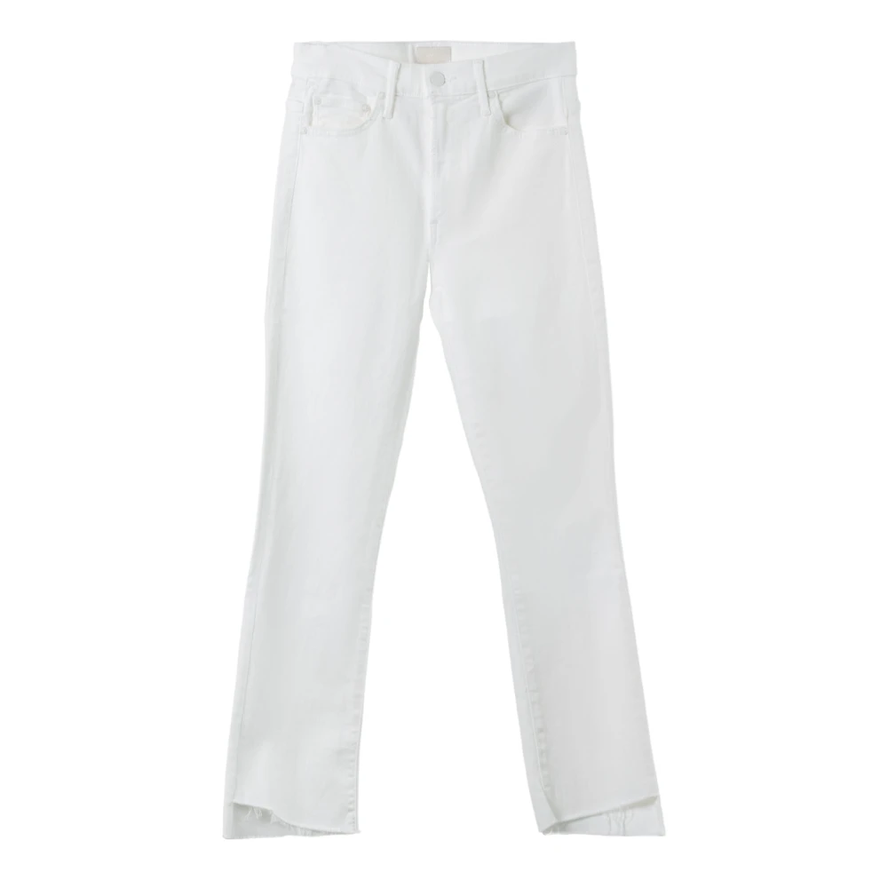 Mother Luxe Cropped Denim Jeans White Dames