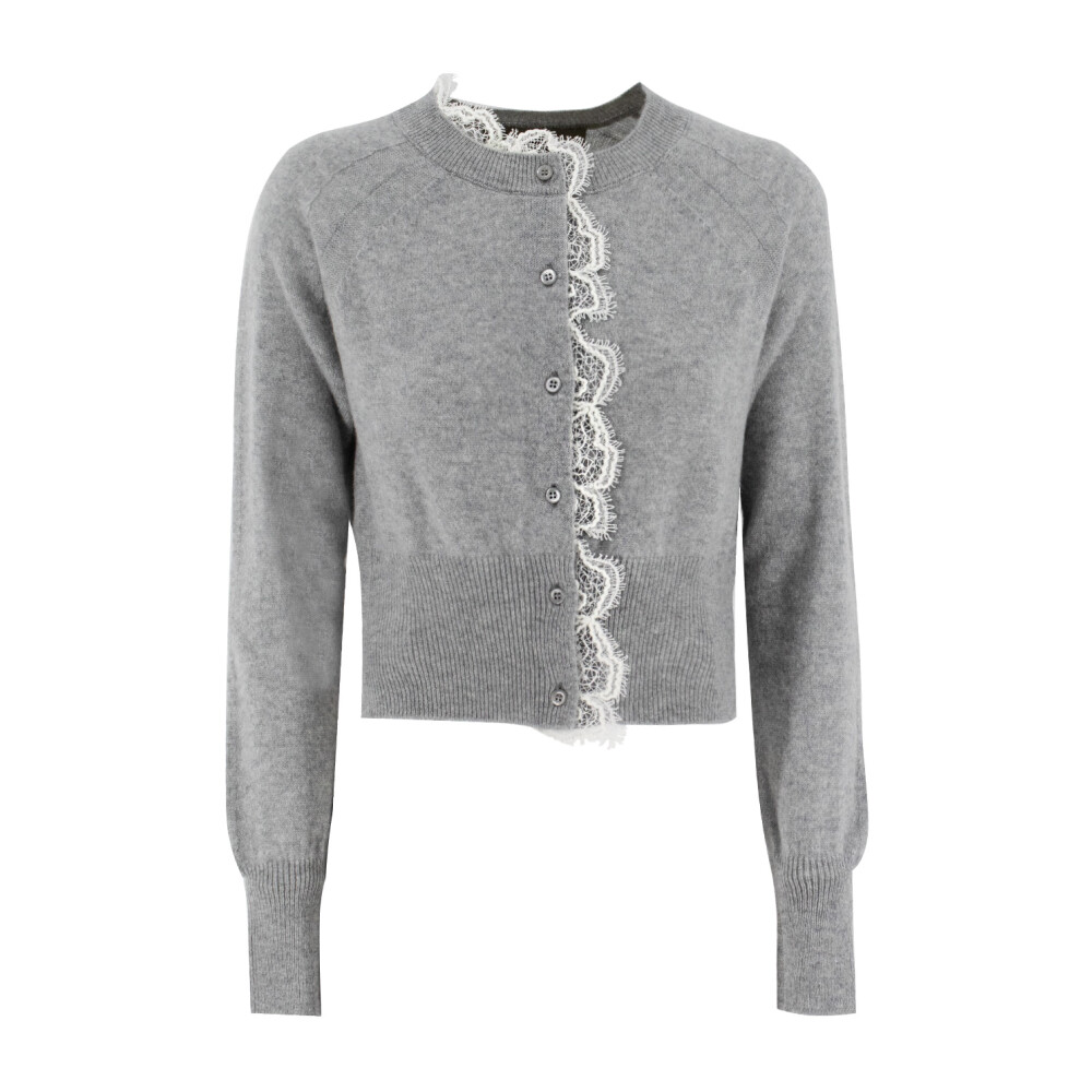 Grey lace cardigan hotsell