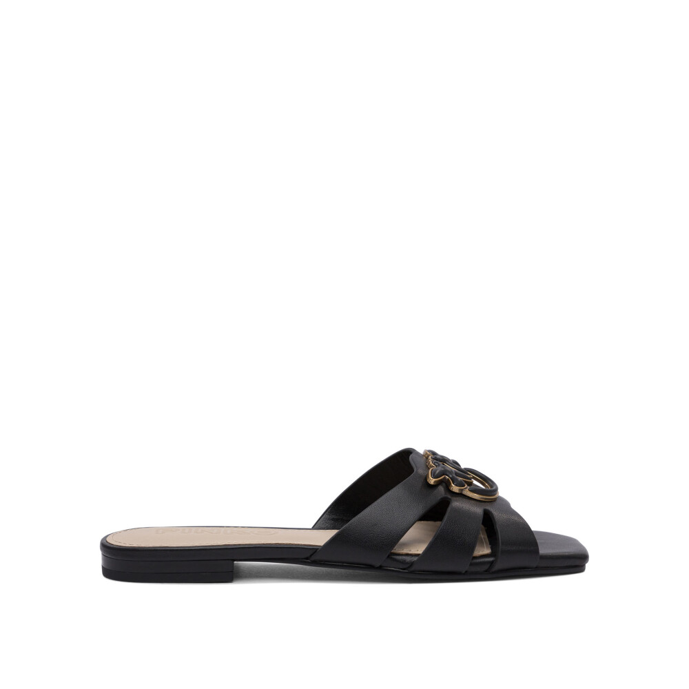 サンダル・ミュール PINKO Women Sandals SD0301 P077 Black PINKO Love Birds-plaque Sandals | Black | FARFETCH