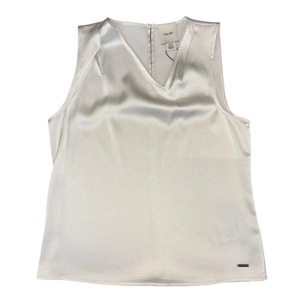 Calvin Klein Women's Beige Hammered Satin Top