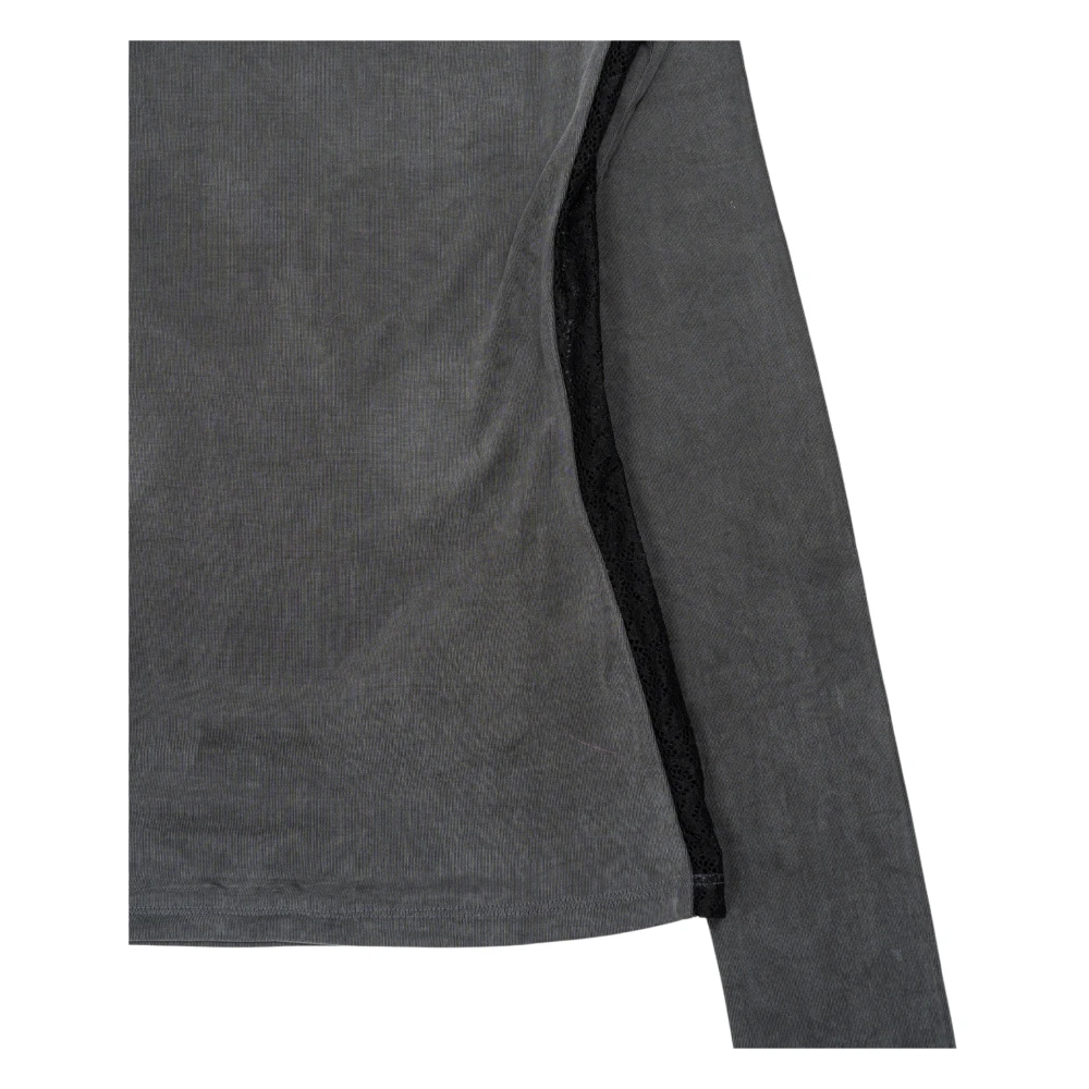 Our Legacy Donkergrijze Kant Longsleeve Slim Fit Gray Dames