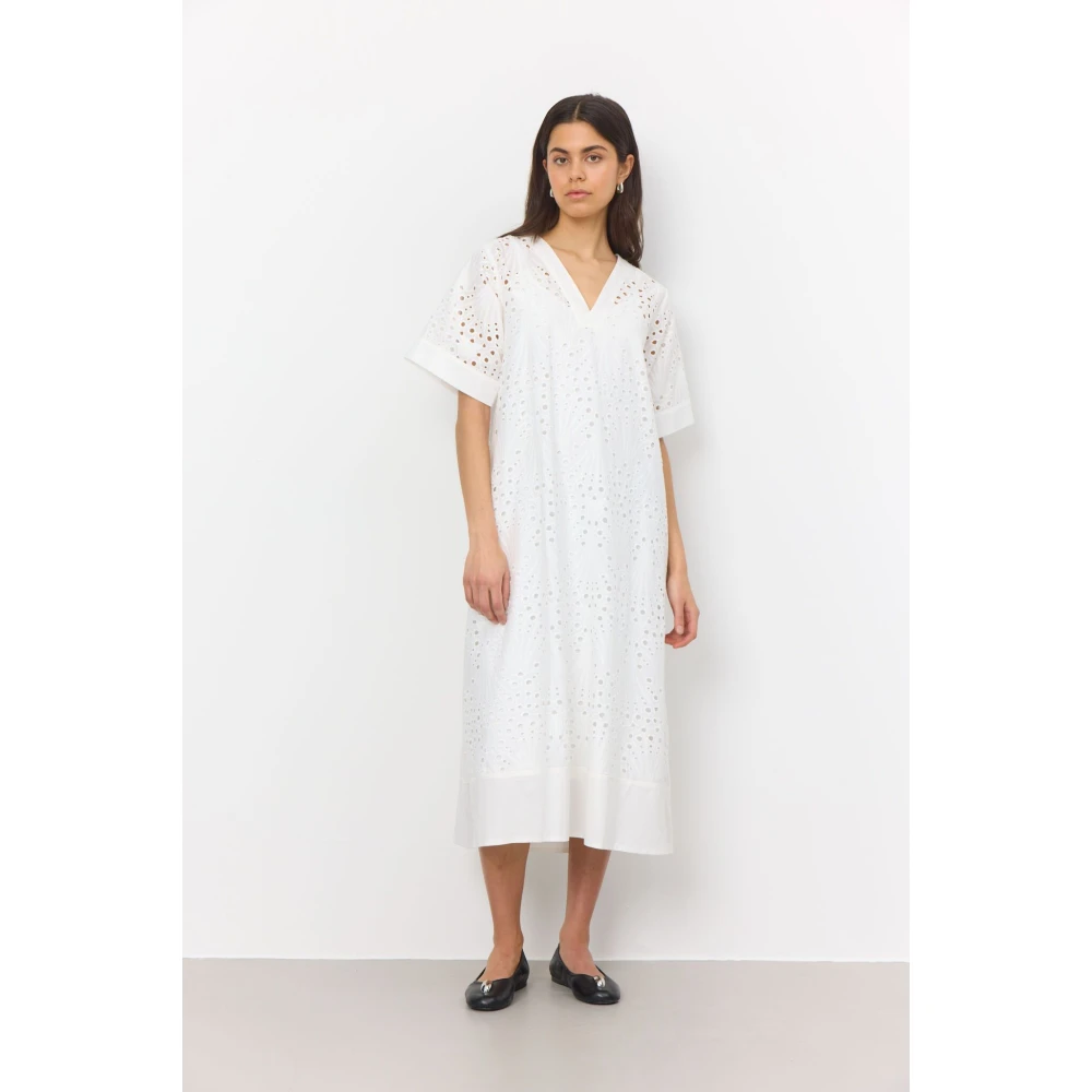 Levete Room Katoenen Jurk Wit White Dames