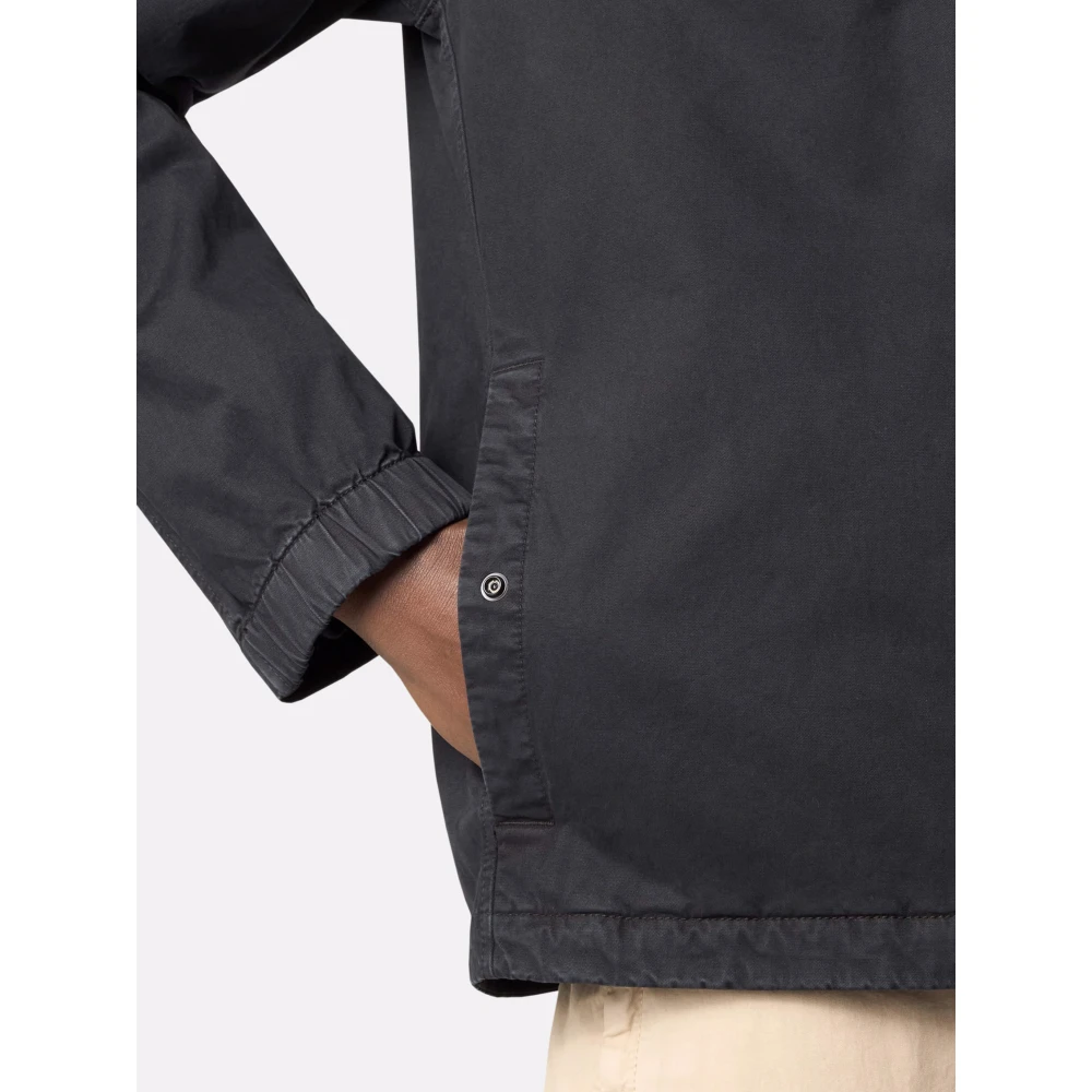 Stone Island Zwarte overshirt met ritssluiting zakken Black Heren