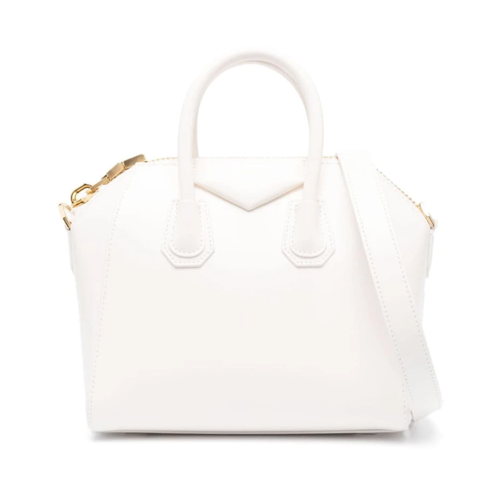 Givenchy Witte Leren Handtas met Gouden Hardware en Iconisch Logo White Dames