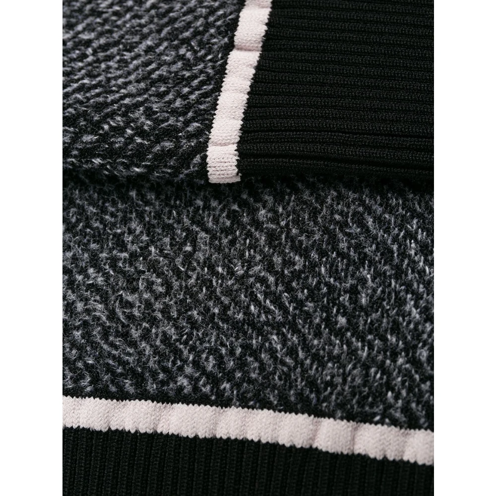 Off White Zwart Knit Swans Ronde Hals Sweater Gray Dames