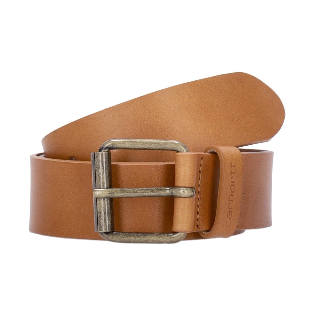 Carhartt WIP Script Leren Riem Honing Goud Brown Heren