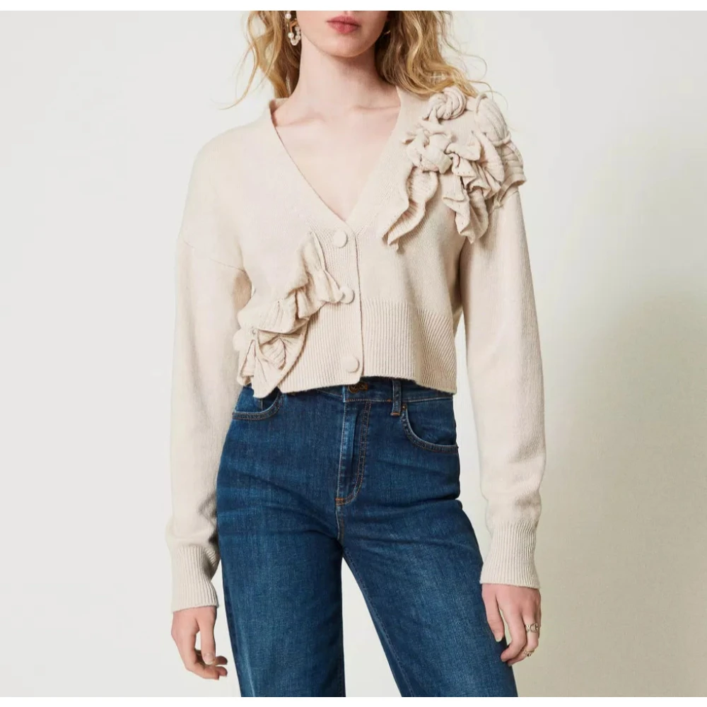 Twinset Vest met Ruches White Dames