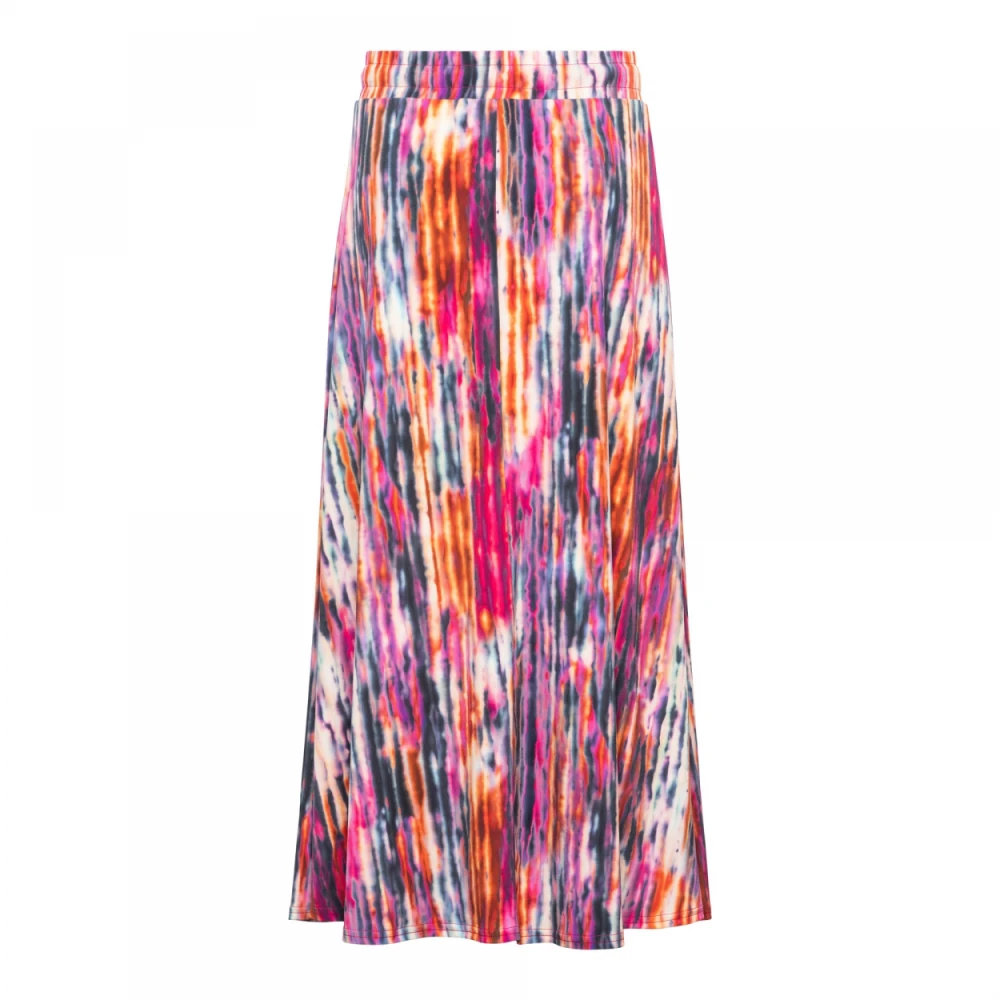 &Co Woman Waterverf Elastische Taille Rok Multicolor Dames