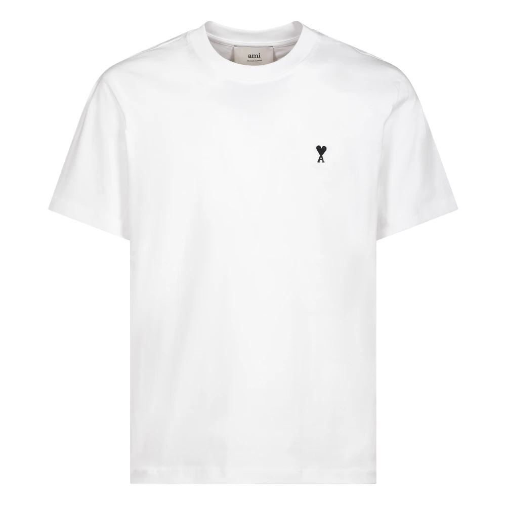 Ami Paris Men's White T-Shirts, 2XL, Ami De Coeur T-Shirt