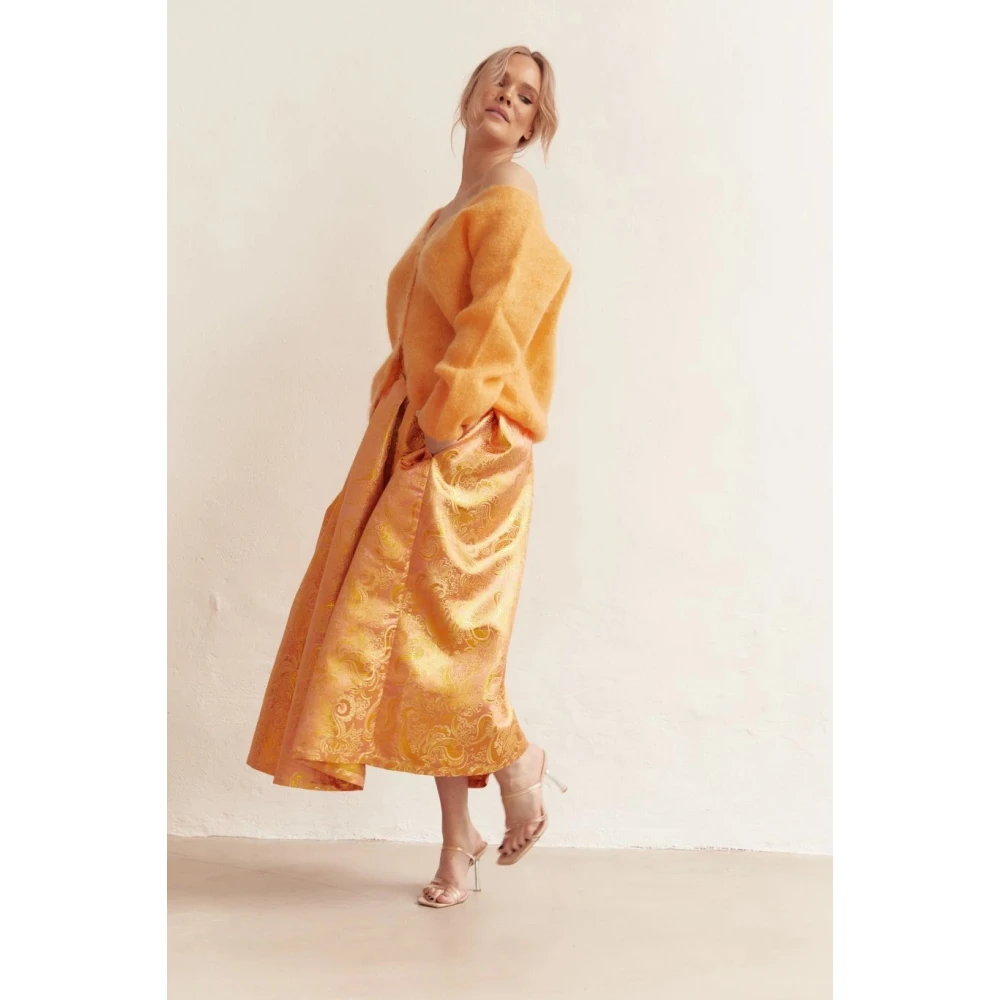 American Dreams Batik-geïnspireerde Mohair Cardigan Orange Dames