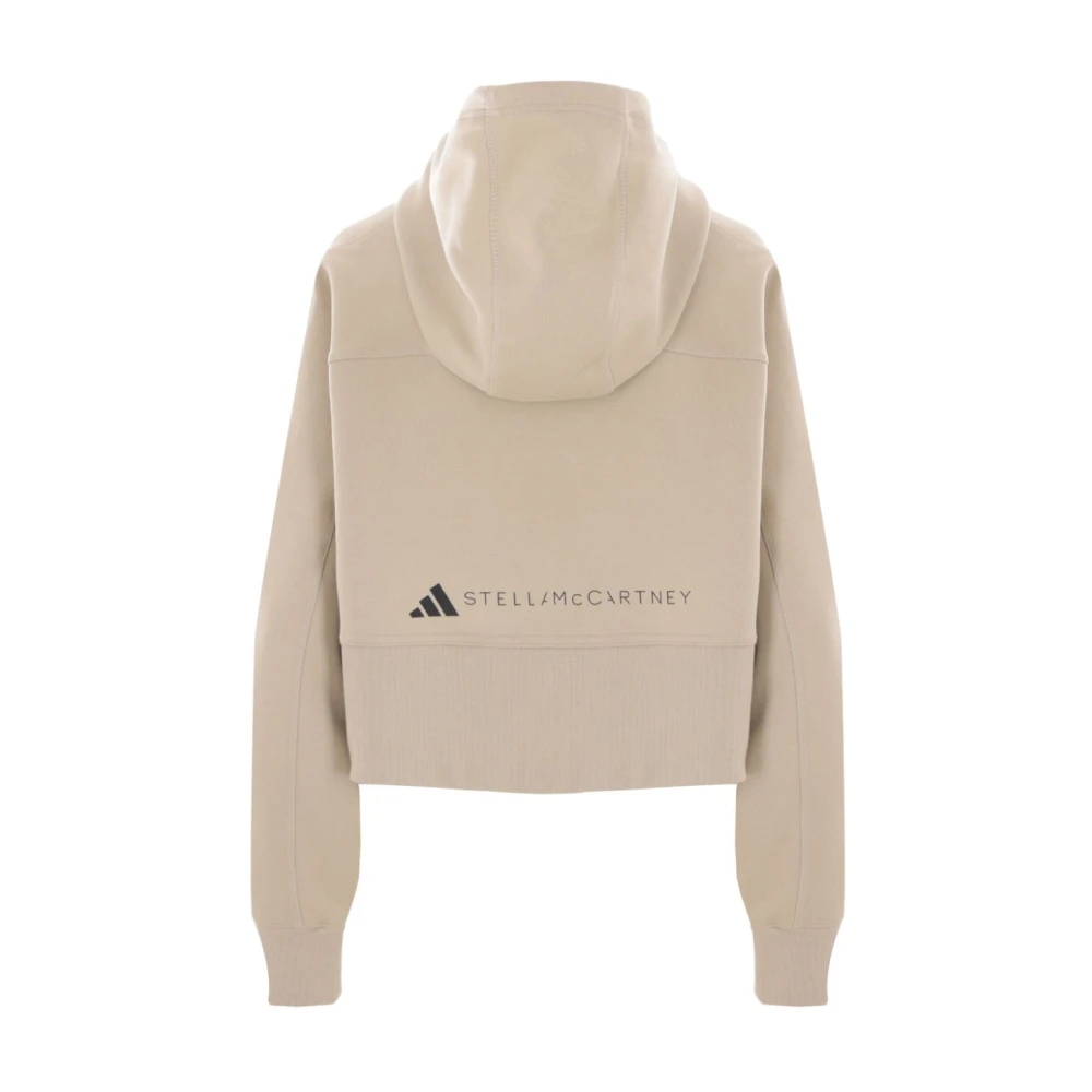 adidas by stella mccartney Beige Zip Hoodie Sweater Beige Dames