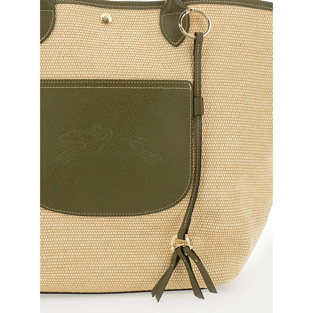 Longchamp Groene handtas met logo in reliëf Green Dames