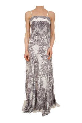 chinese dress ladies Blugirl Blumarine Mini Dress Nude Ruffled Chiffon & Embroidered Tulle –  Celebrity Owned main image 1