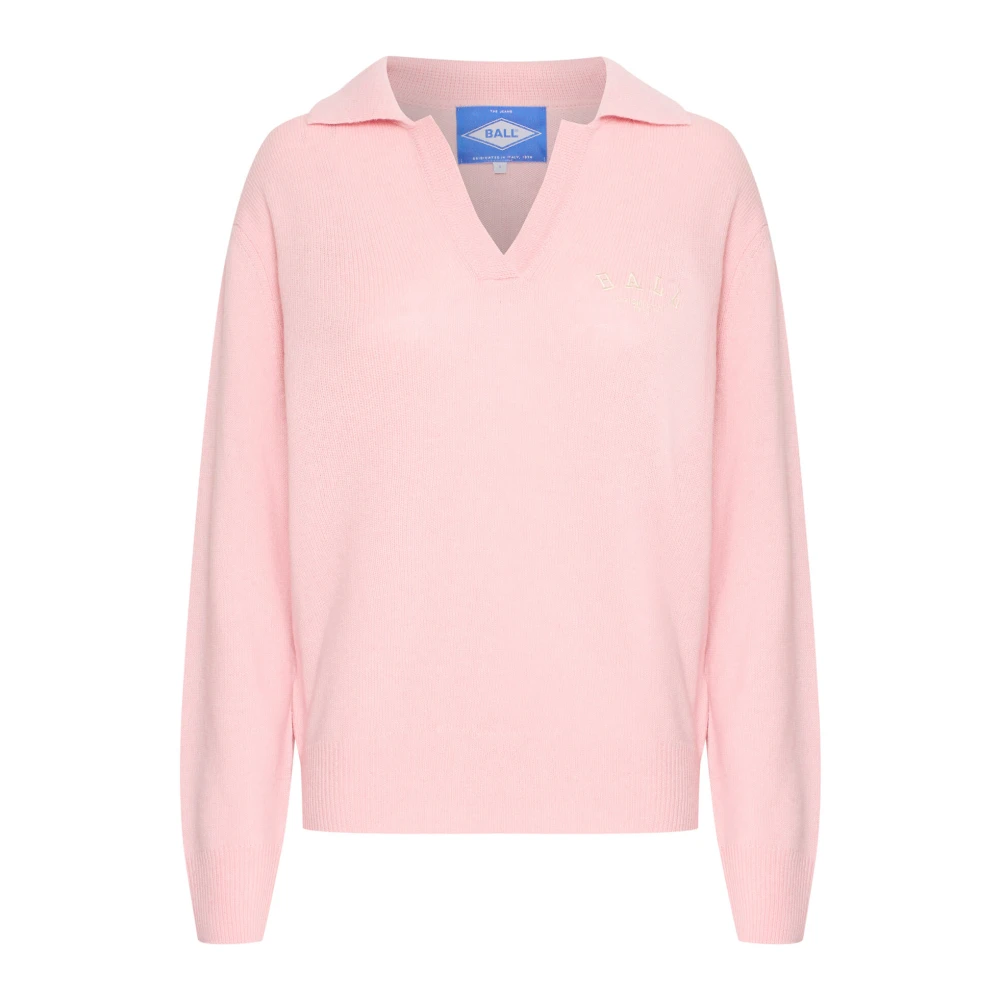 Ball Roze Dolphin Gebreide Polo Sweater Pink Dames