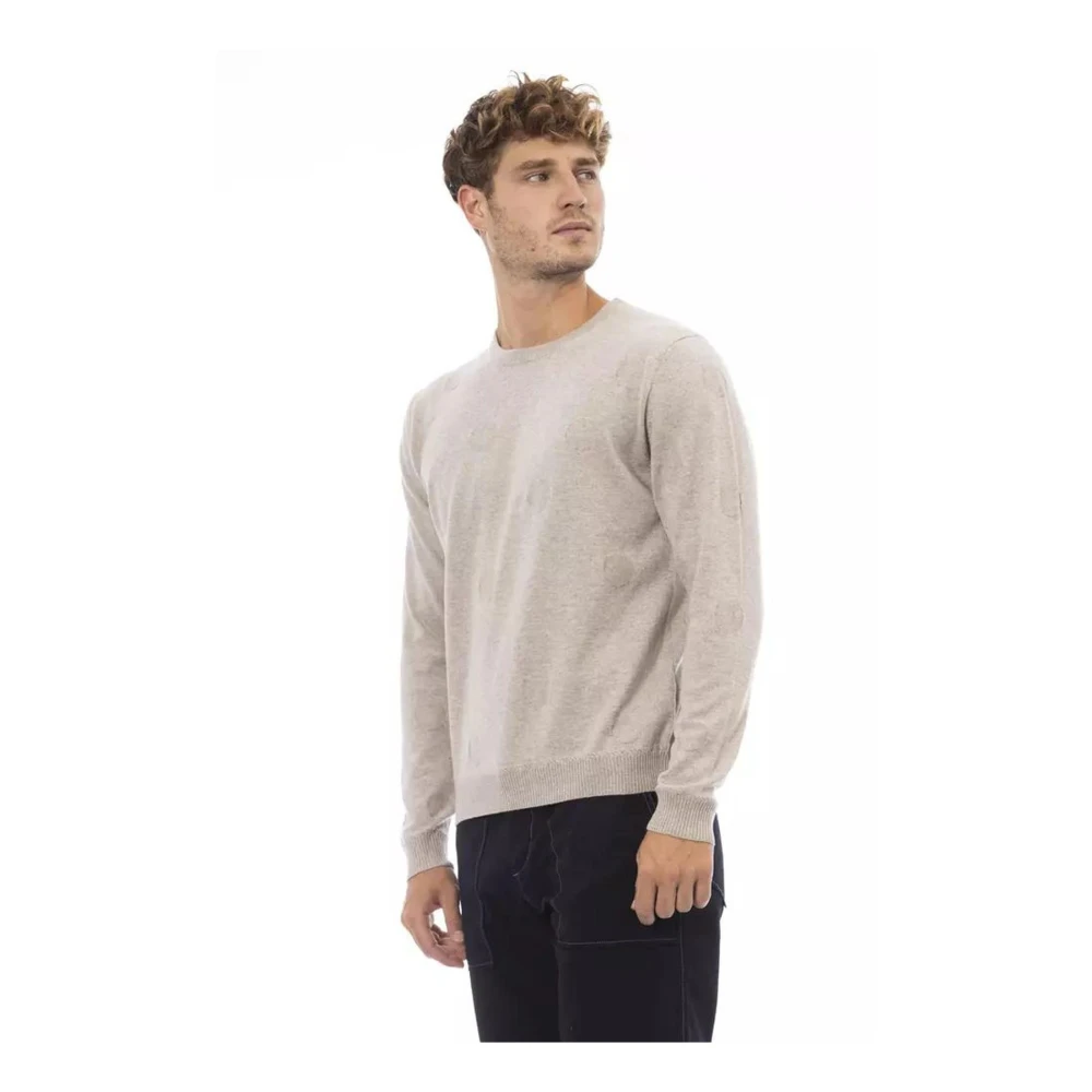 Alpha Studio Beige Crewneck Sweater veelzijdig stijlvol ontwerp Beige Heren