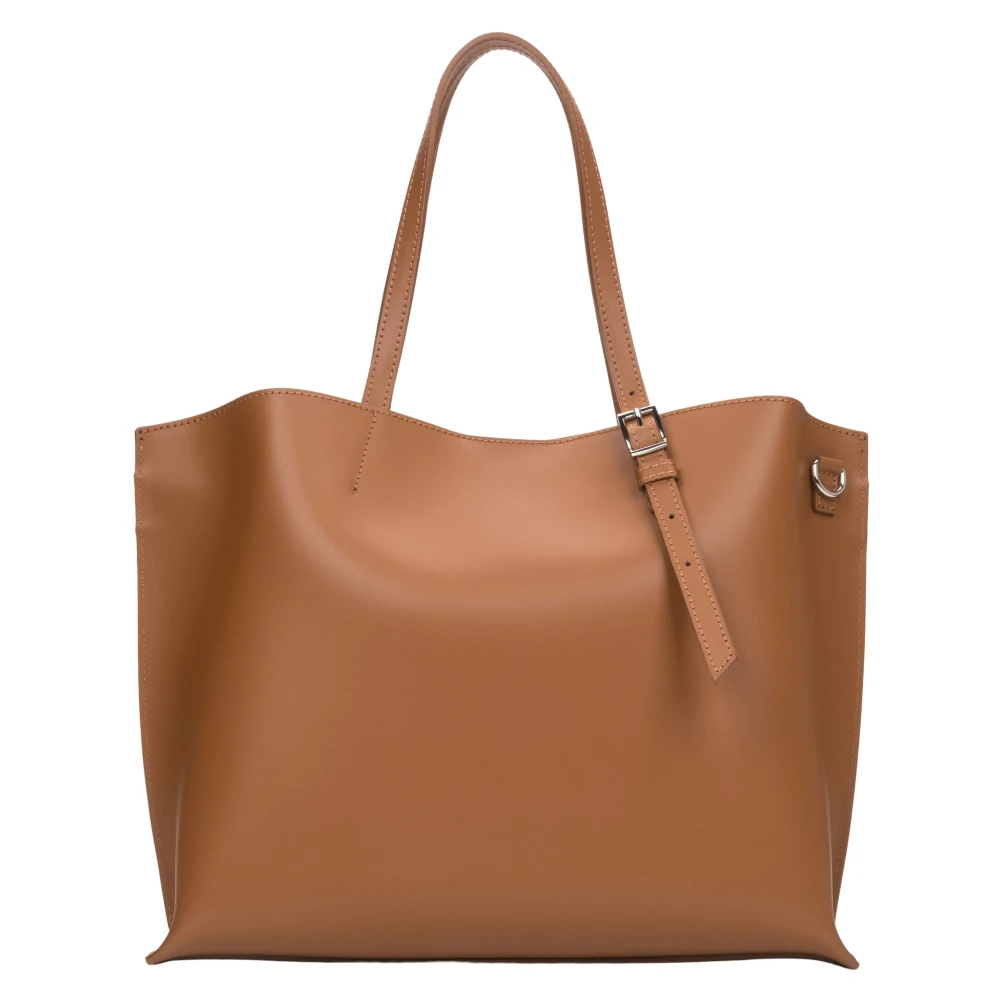 Estro Bronzen Shopper Tas voor Vrouwen gemaakt van Premium Italiaans Echt Leer Brown Dames