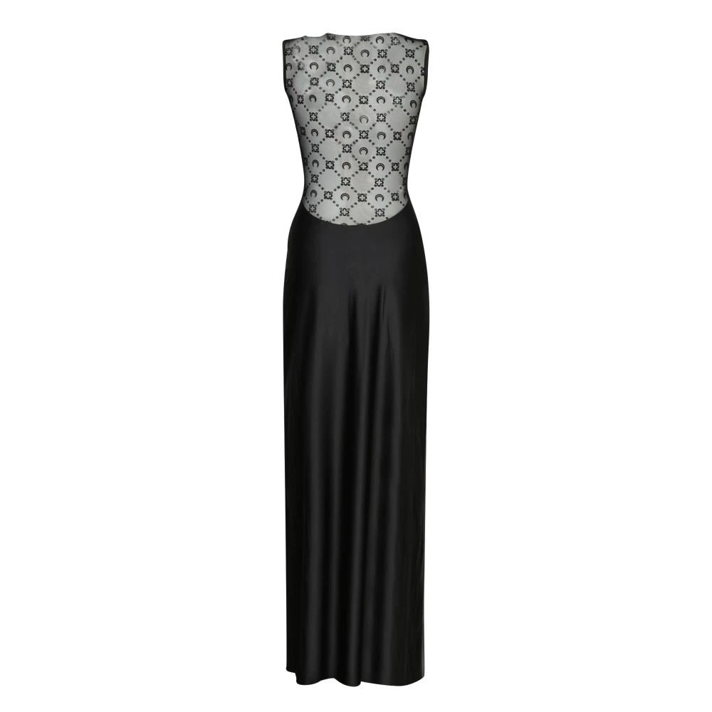 Marine Serre Elegante Zwarte Jurk met Unieke Print Black Dames