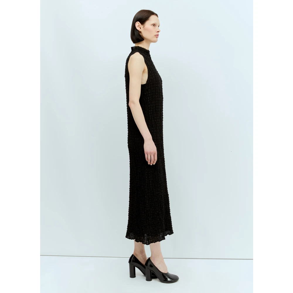 Song for the Mute Ruched Weave High Neck Midi Dress Black Dames