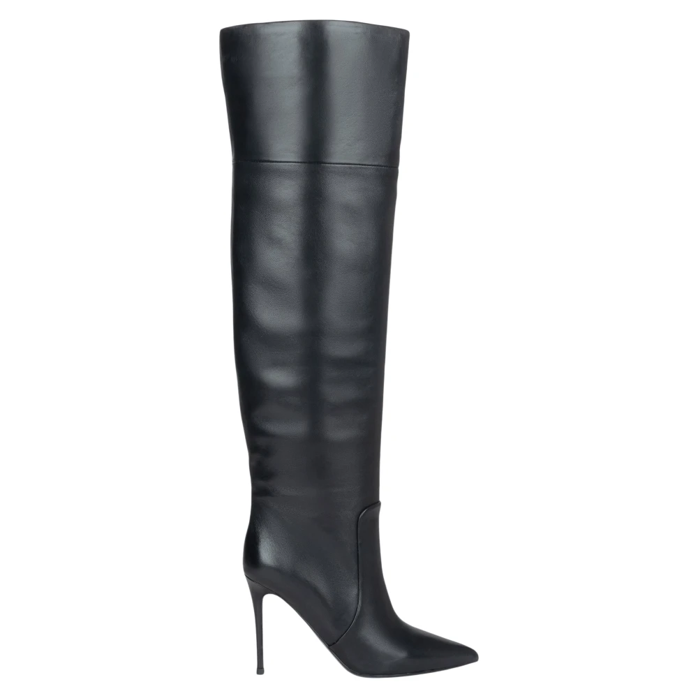 Estro Black Over-The-Knee Boots, Female, 3 Uk, Over-The-Knee Stiletto Boots