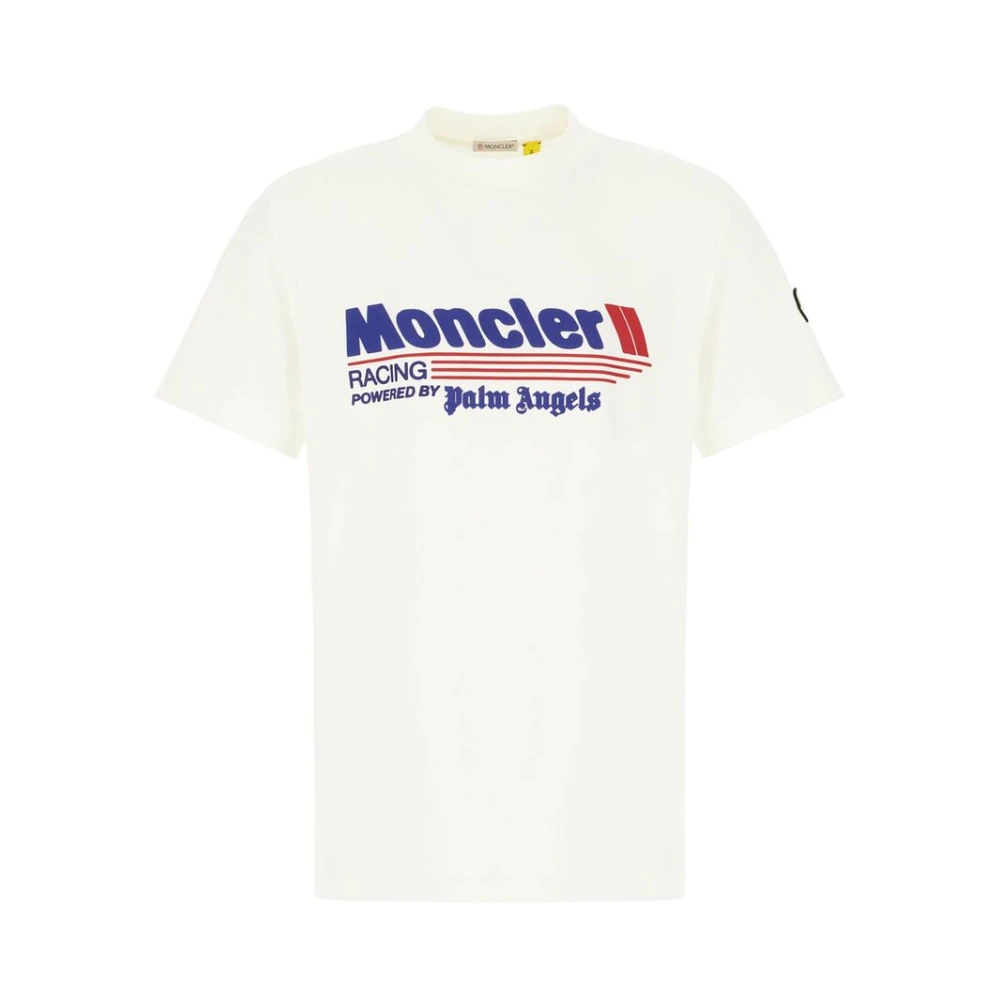 Moncler Witte Palm Angels Crew Neck T-shirt White Heren