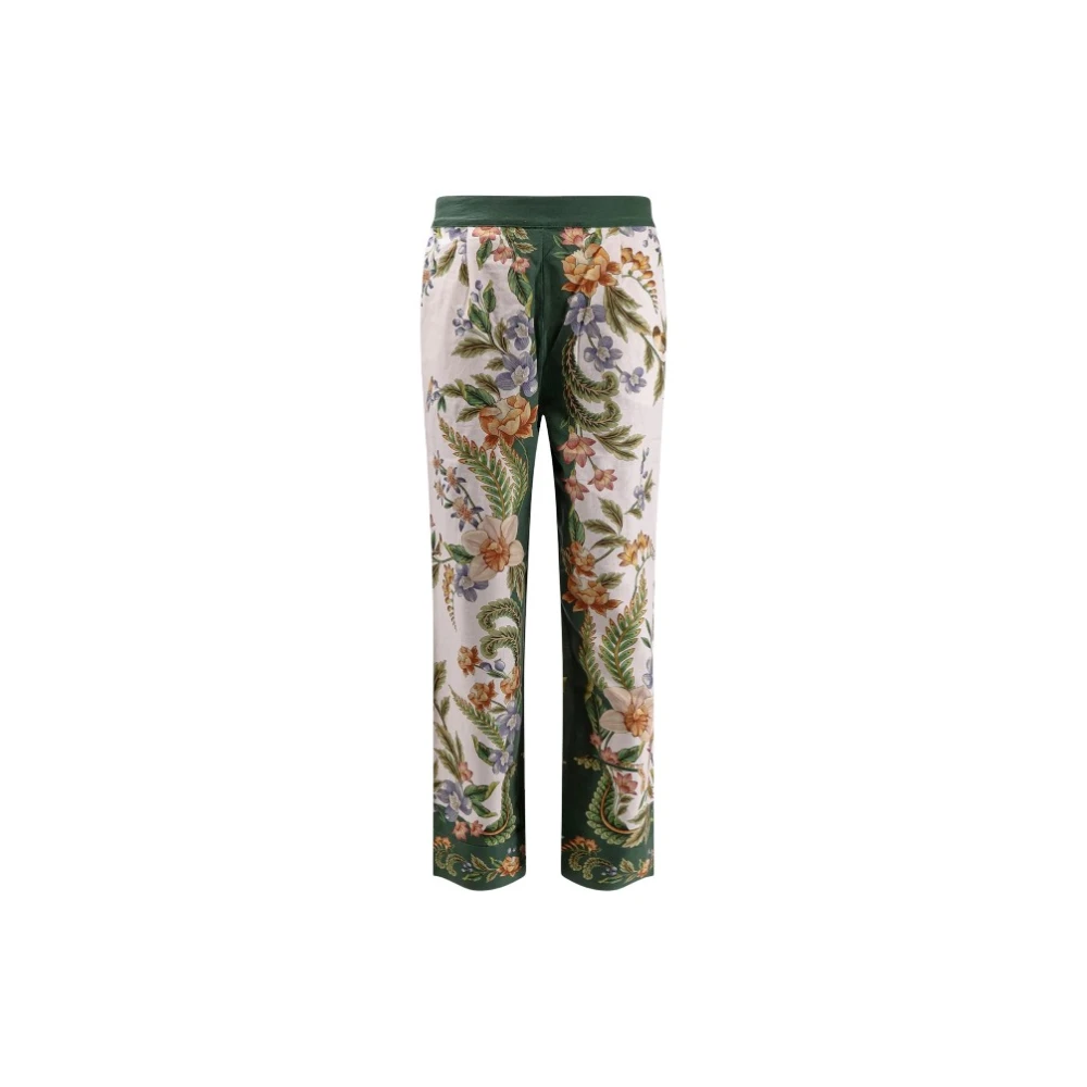 Farm Rio Women's Multicolor Straight Trousers, M, Sand Nature Pockets