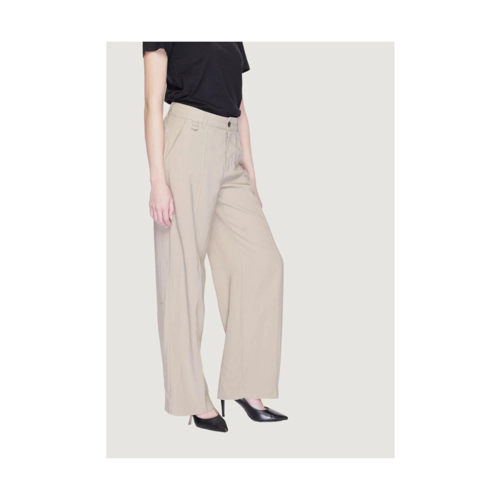 Only Beige Viscose Palazzo Broek Beige Dames