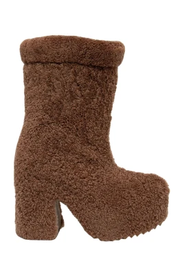 Shearling Heel Ankle Boots