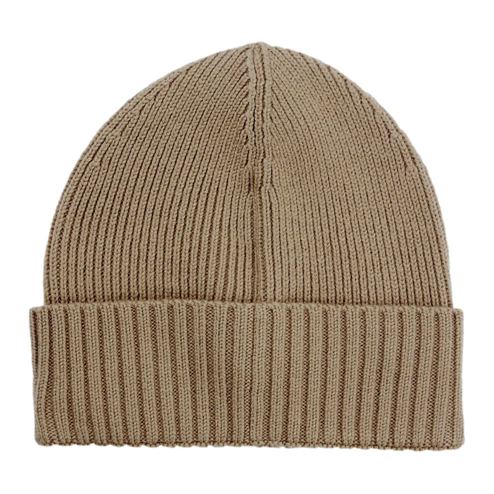 Hugo Boss Geribbelde Wollen Muts Fati Beige Heren
