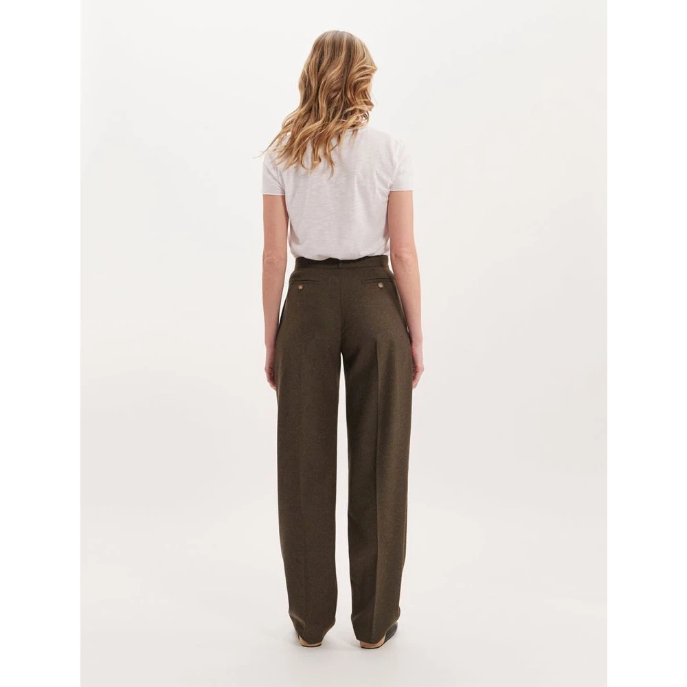 Ines De La Fressange Paris Marlow khaki broek Green Dames
