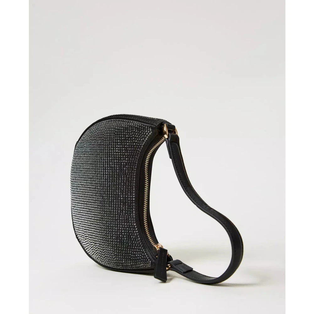 Twinset Hobo Moon Tas met Strass Black Dames