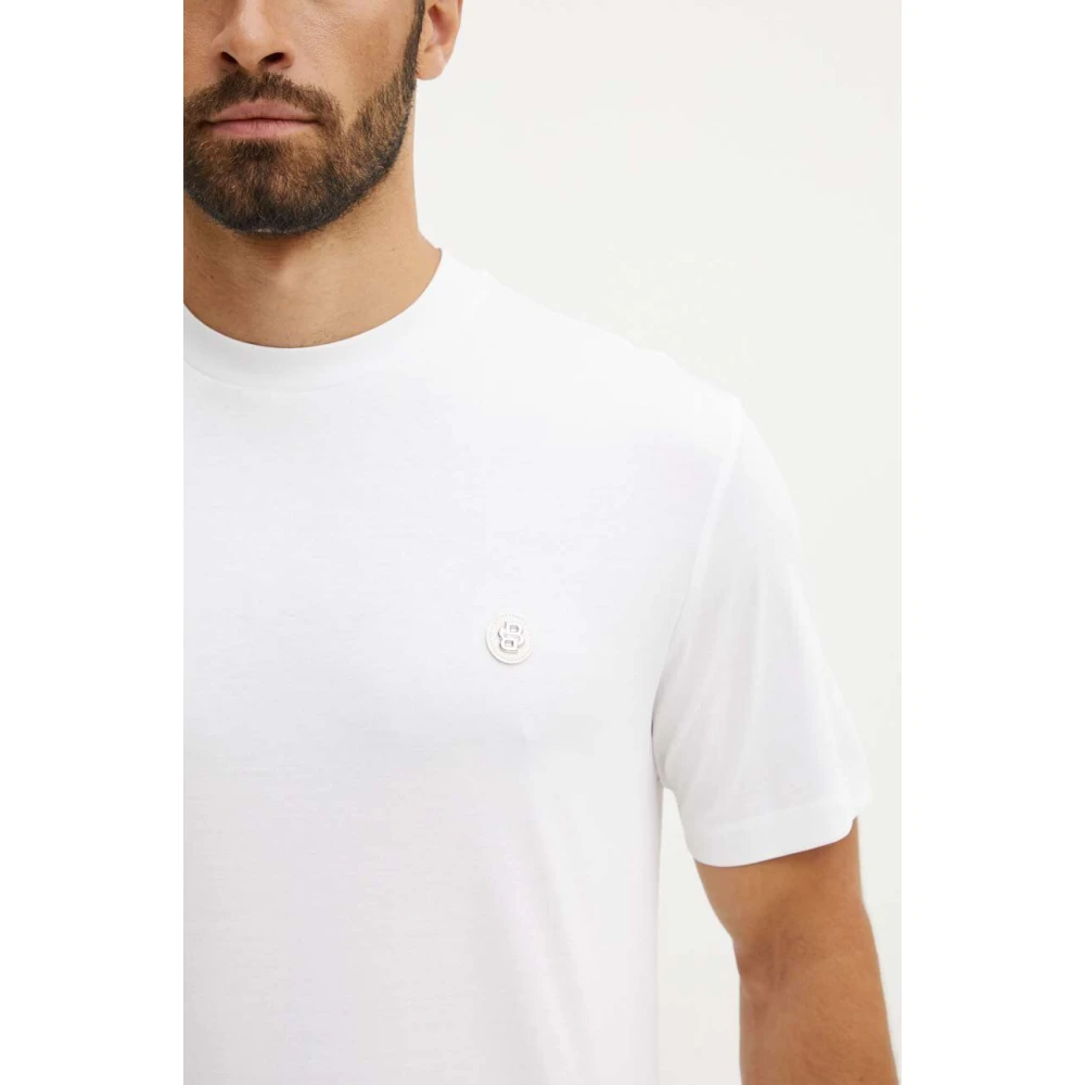 Boss Katoenen Logo T-shirt White Heren