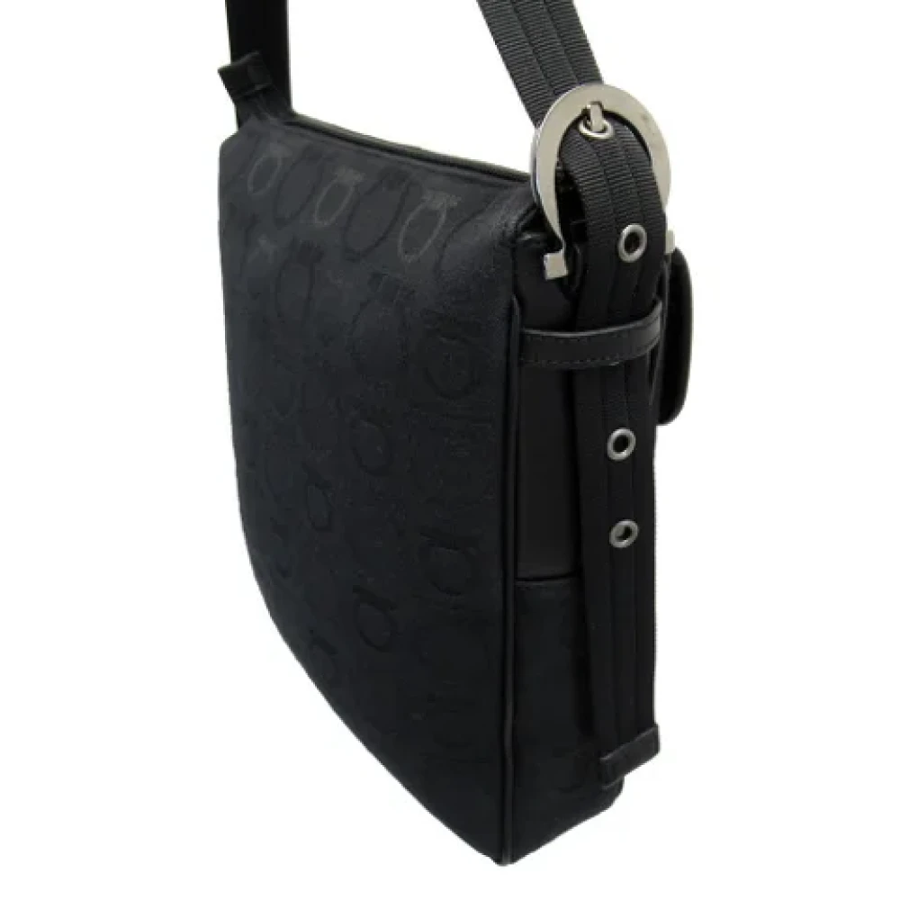 Salvatore Ferragamo Pre-owned Canvas shoulder-bags Black Dames