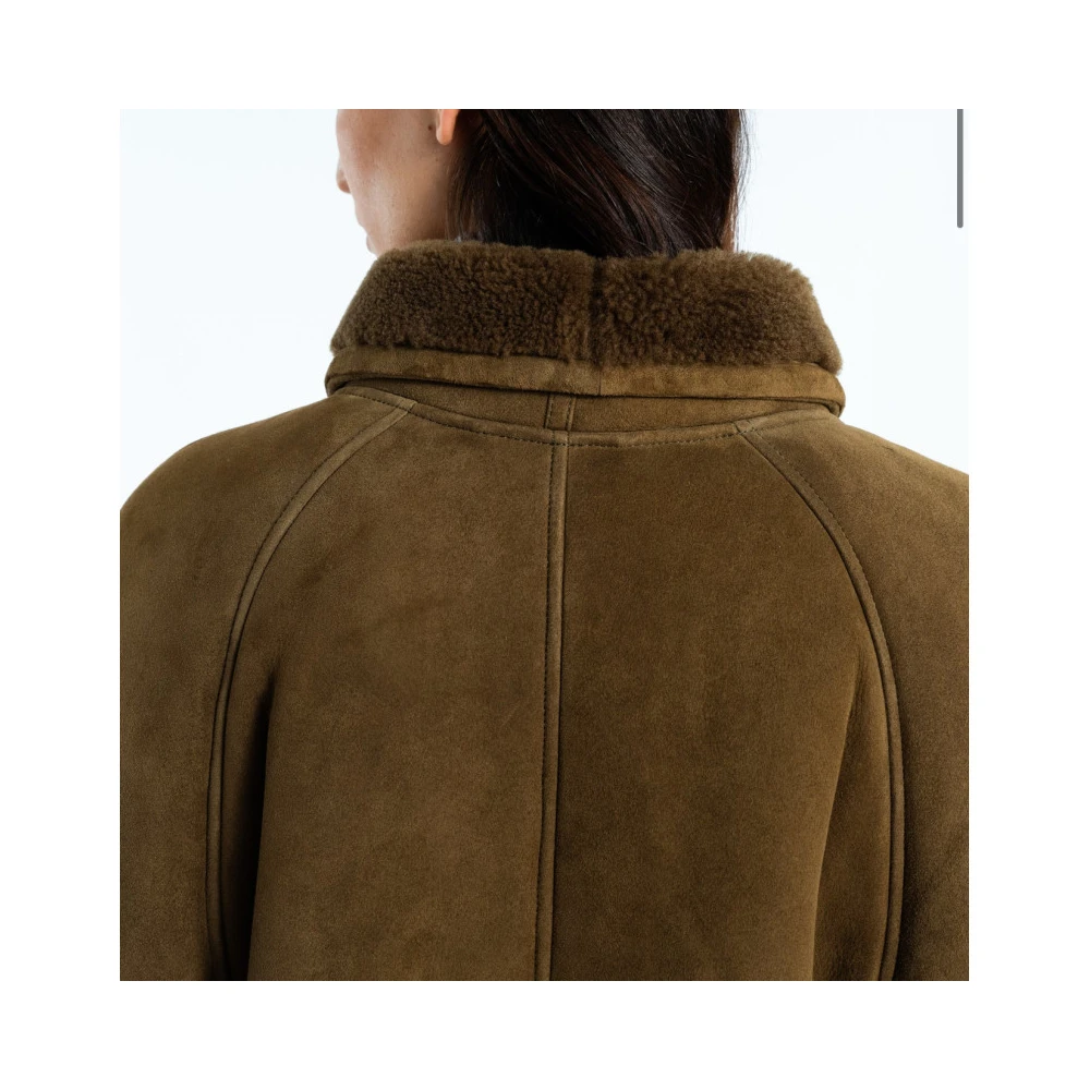 Margaux Lonnberg Donkergroene Shearling Jas Elea Brown Dames