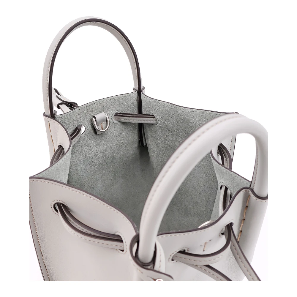TOD'S Leren Bucket Bag met Trekkoord Gray Dames
