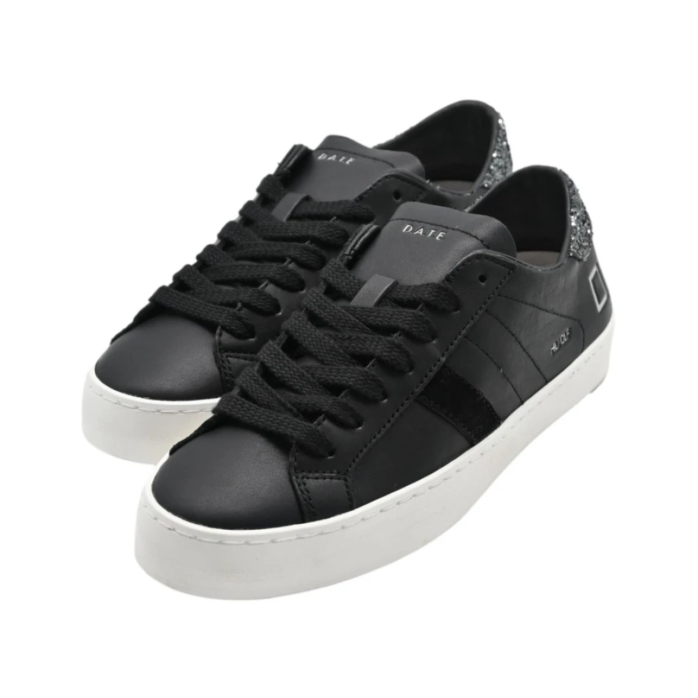 D.a.t.e. Zwarte Lage Kalf Sneakers Black Dames