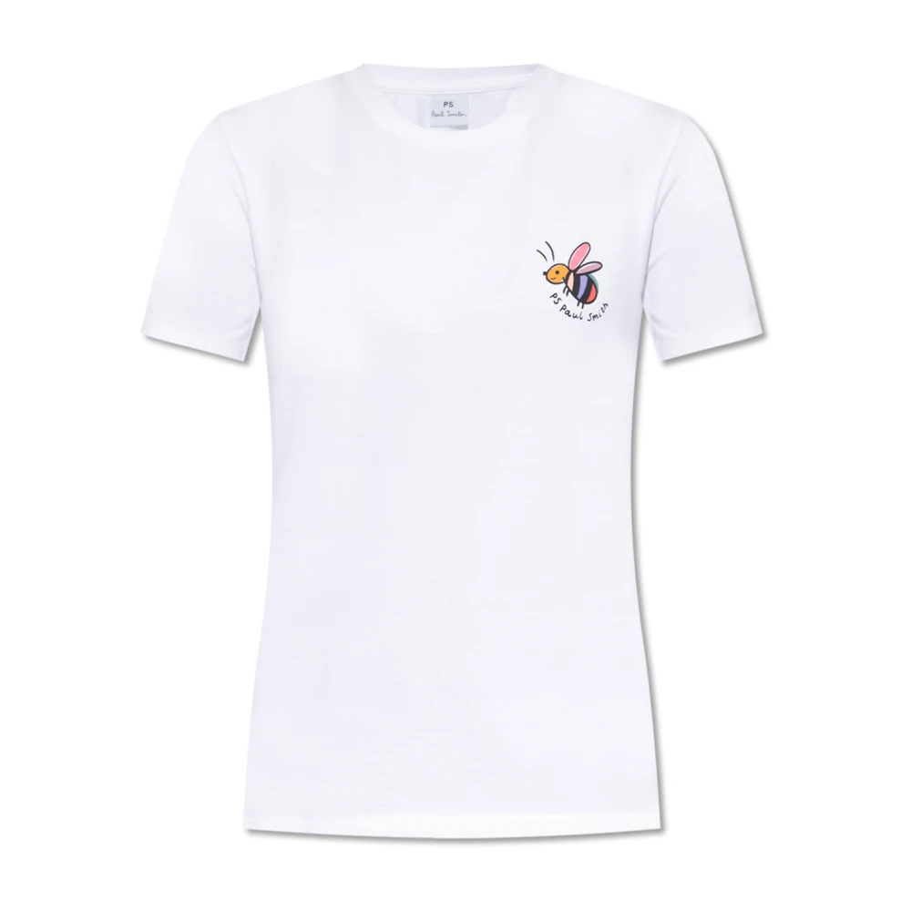PS By Paul Smith Bedrukt T-shirt White Dames