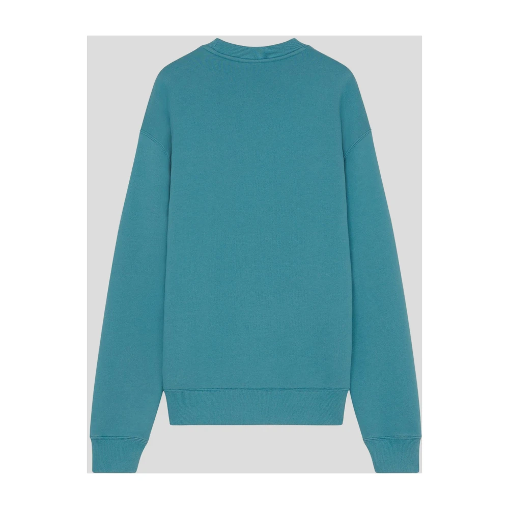 Maison Kitsuné Vos Katoenen Sweatshirt Blue Heren