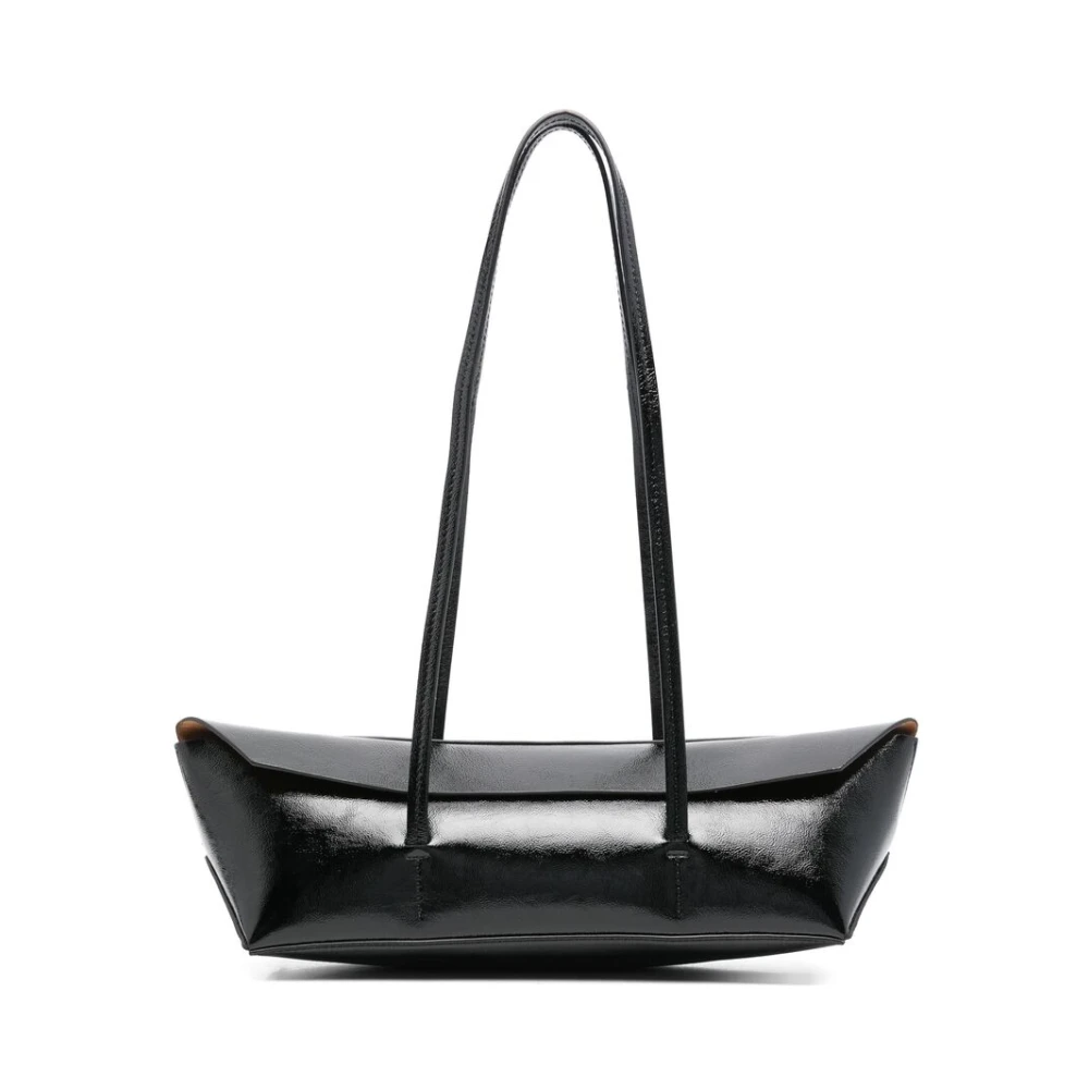 Christopher Esber Zwarte Opvouwbare Top Handtas met Afneembare Pouch Black Dames