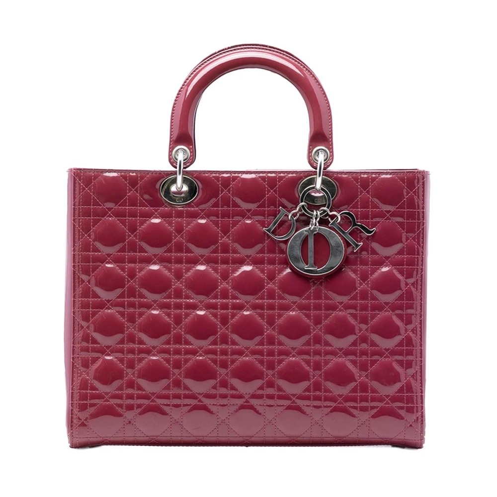 Dior Vintage Women's Red Pre-Owned Quilted Leather Handbag
