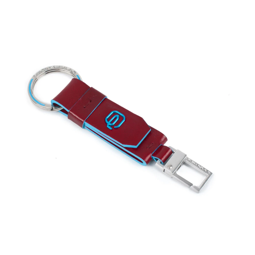 Piquadro Unisex Röd Accessoarer One Size, Läder, Carabiner Keychain