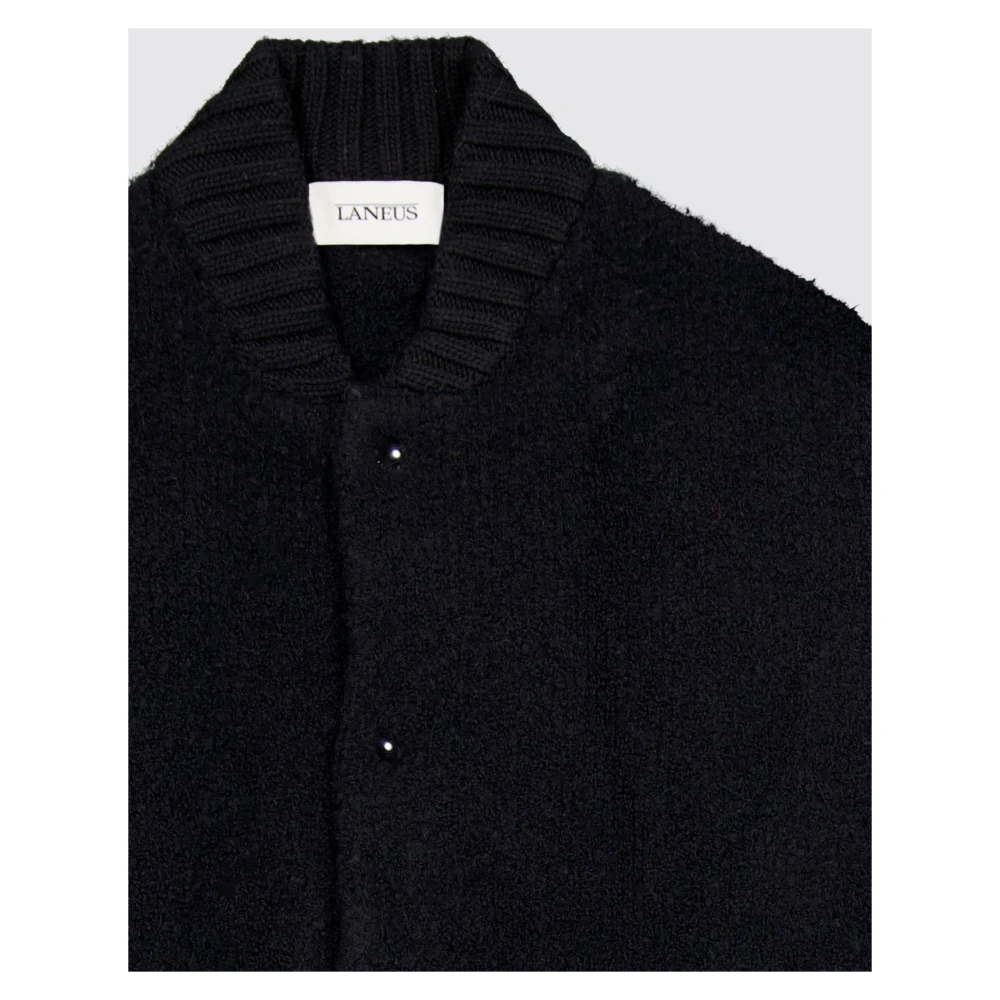 Laneus Merino Bouclè Bomber Jack Black Heren