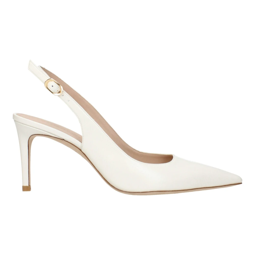 Stuart Weitzman Women's Beige Leather High Heel Pumps