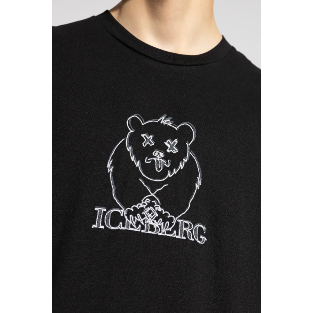 Iceberg T-shirt met logo Black Heren