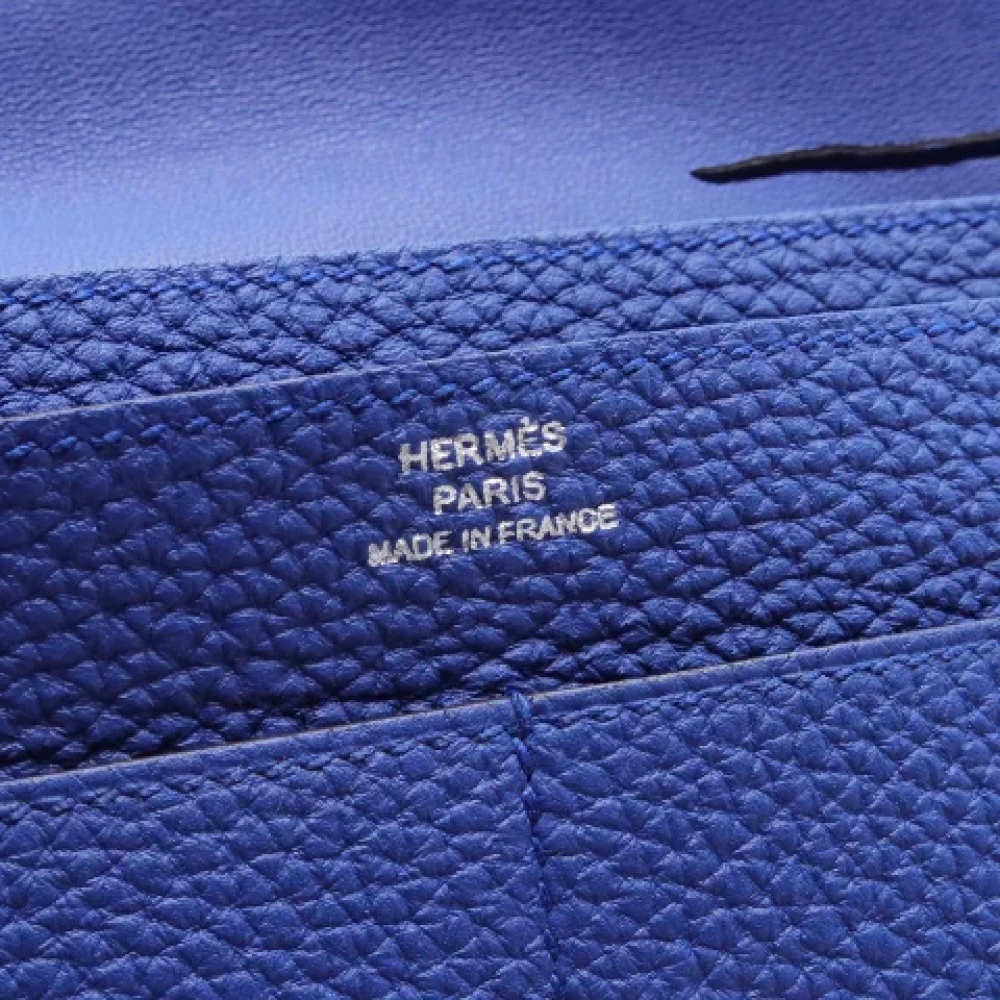 Hermès Vintage Pre-owned Leather wallets Blue Dames