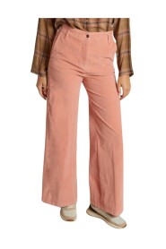 Pantaloni in Cotone Rosa dal Taglio Dritto con Tasche Italiane