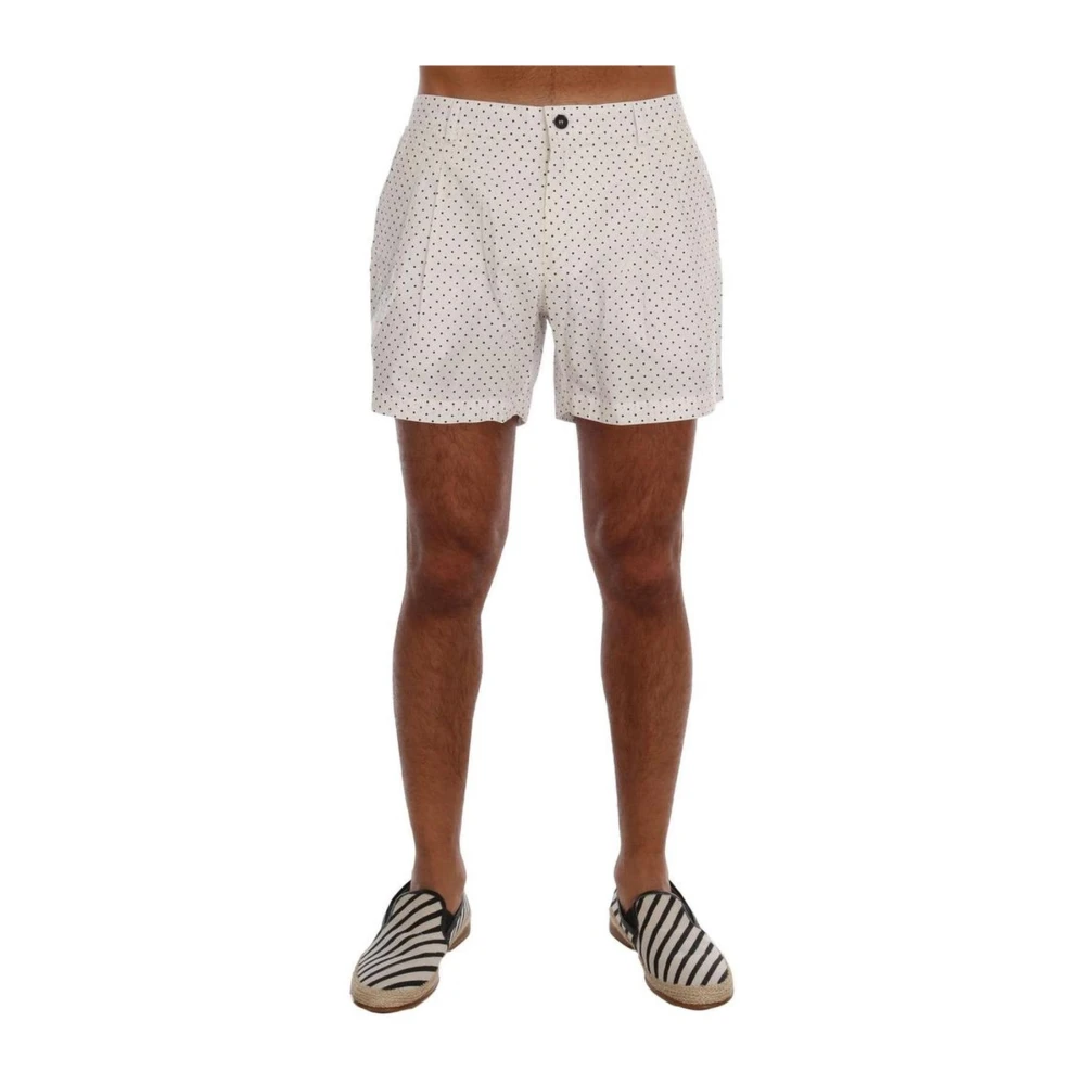 Dolce & Gabbana Heren Polka Dot Zwemshorts White Heren