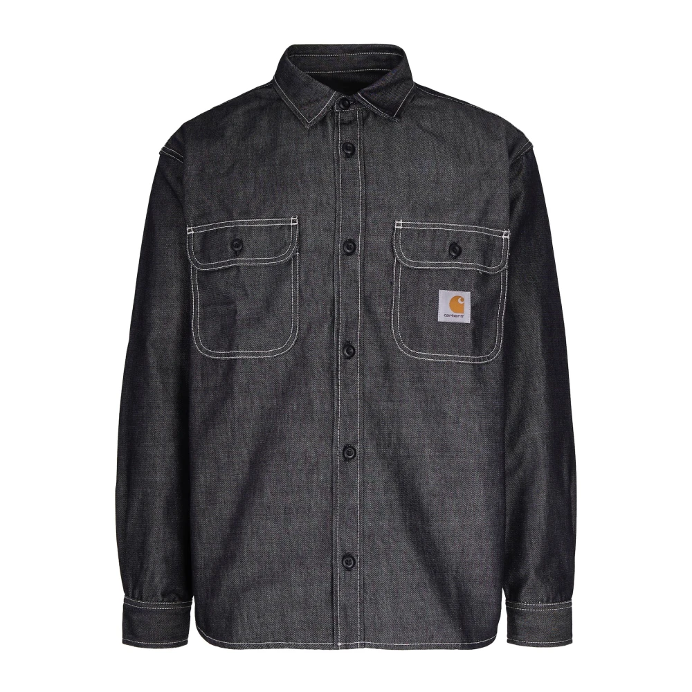 Carhartt Wip Men's Black Denim Shirts, M, Casual Shirts