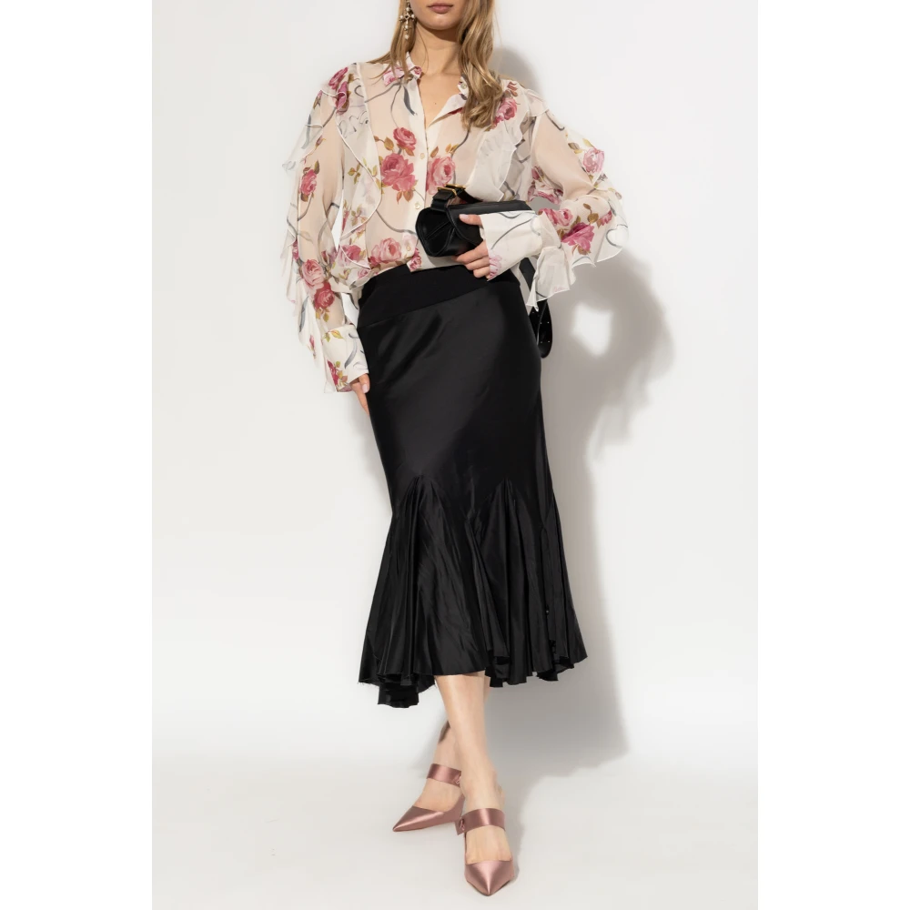 Blumarine Overhemd met bloemenpatroon Beige Dames