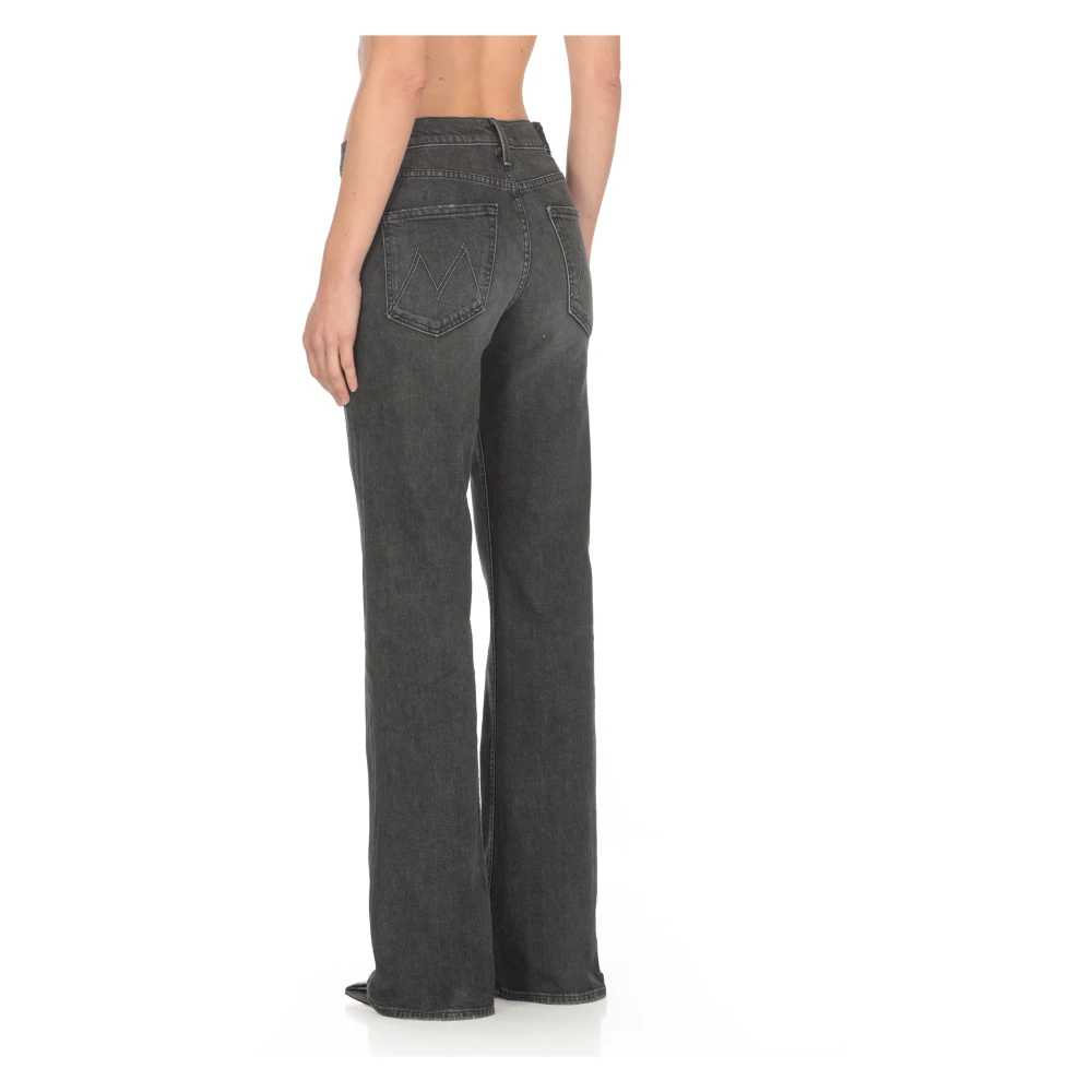 Mother Grijze Katoenen Jeans met Riemlussen Gray Dames